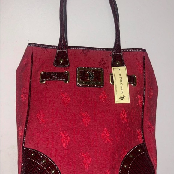 U.S. Polo Assn. Elegant Red Tote - Picture 1 of 7